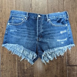🔥NWT We the Free / Free People Mid-Rise Indigo Fringe Shorts